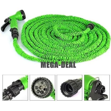 Tuyau d'arrosage extensible r��tractable avec pistolet 7 fonctions -60m
