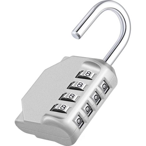Cadenas Code Exterieur, Cadenas 4 Chiffres Pour Gym, Vestiaire, College, Scolaire Armoire, Argent