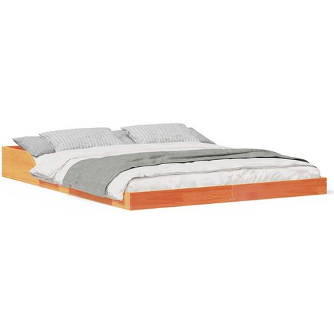 Maison Exclusive - Estructura de cama Marrón cera 140 x 210 cm
