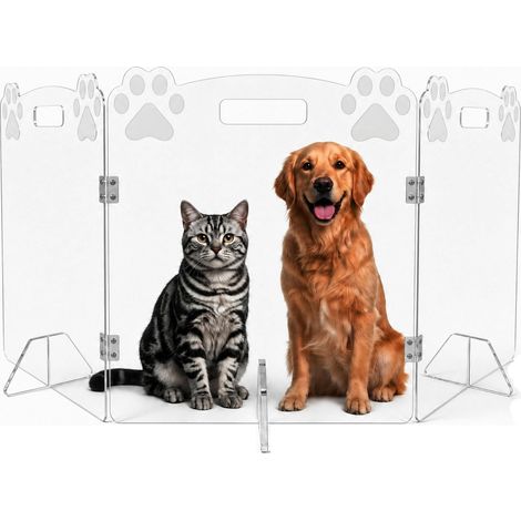 Barrière autoportante en acrylique transparent pour chien (1/5)