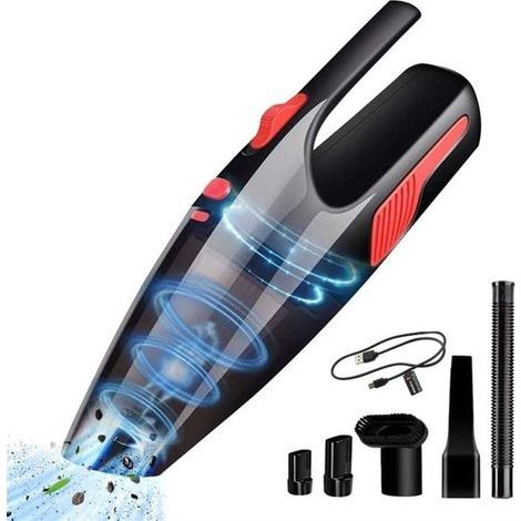 Cordless car vacuum cleaner, rechargeable, quiet, for use on dry and wet surfaces, 2200 mAh battery. (1/5)