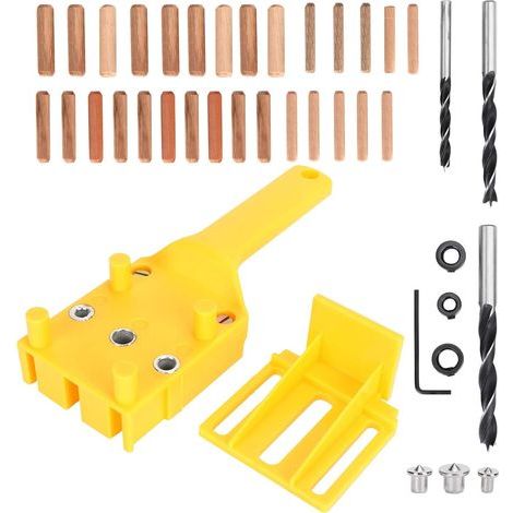 Juego de guías de perforación AIDUCHO de 41 piezas, juego de espigas para carpintería, amarillo (1/5)