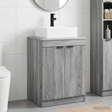 vidaXL Bathroom Furniture Set Grey Sonoma Engineered Wood (1/5)
