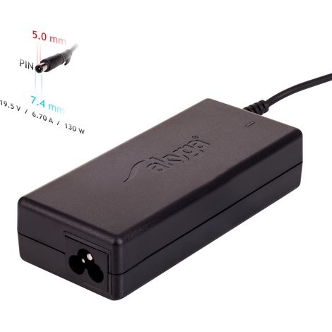 Adaptador de corriente para portátil Dell Akyga AK-ND-57, 19,5 V, 6,7 A, 130 W, 7,4 x 5,0 mm + conector. (1/5)