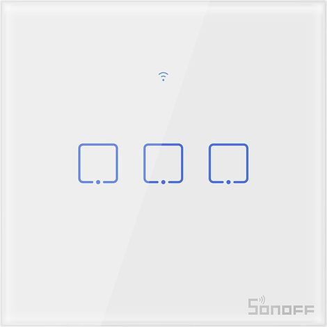 Sonoff T0EU3C interrupteur d'éclairage Verre trempé, Polycarbonate (PC) Blanc (1/7)