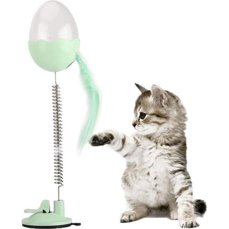 Jouet gobelet pour chat Funny cat Jouet interactif Distributeur de nourriture pour chat - vert (1/4)