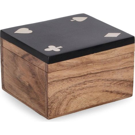 Carte "Fortune" in legno di acacia per decorazioni interne -Nero 10.4 h (1/4)