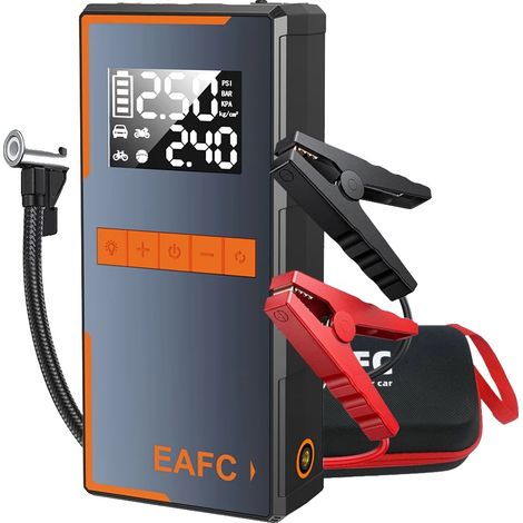 Avviatore di emergenza per auto, corrente di picco 1200A, pompa d'aria portatile, clip in EVA non intelligente (1/2)