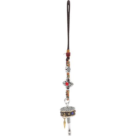 Accessoires intérieurs, pendentif Phurba, accessoires de rétroviseur, pendentif Vajra Dorje bouddhiste pour rétroviseur de voiture-20X2.5CM (1/3)