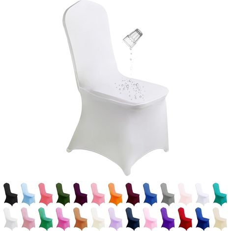 Set mit zwölf elastischen Stuhlhussen aus Polyester für Hochzeiten und Bankette, Sitzbezüge für Veranstaltungen und Empfänge (1/5)