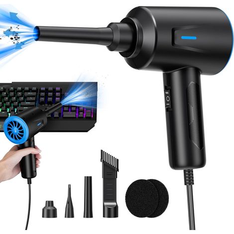 Compressed Air Blower - PC Blower - 500 W/163 g - Dust Remover for Keyboard - Car - Sofa - Plus Green (1/5)