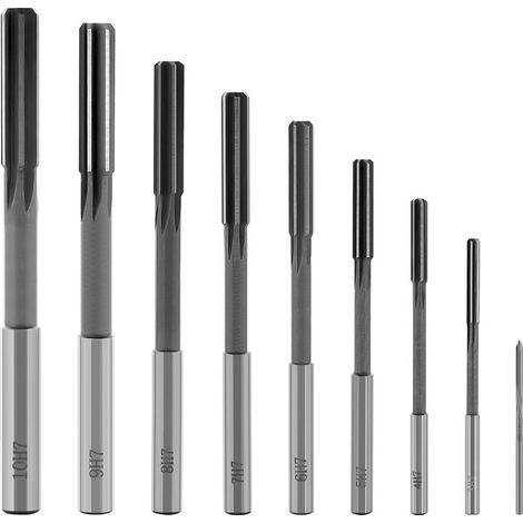 Ensemble de 9 alésoirs à main à tige droite HSS H7 (1/4)