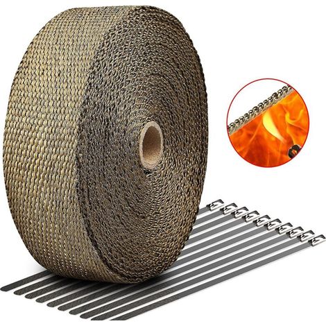 Tissu de basalte de 10 mètres résistant aux hautes températures pour la modification de voitures, tissu d'isolation thermique pour la modification des tuyaux d'échappement de motos rétro et tissu rési (1/5)