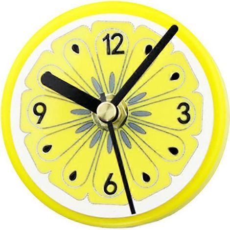 Horloge magnétique pour réfrigérateur, aimants autocollants, horloge murale ronde à motif de fruits, autocollants avec messages (couleur aléatoire)-Yellow