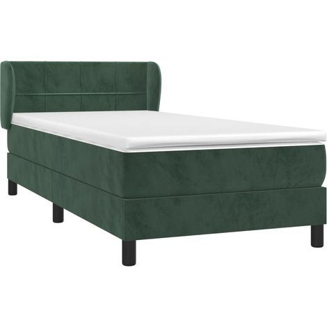 vidaXL Sommier à lattes de lit et matelas Vert foncé 80x200 cm Velours