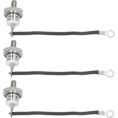 3 Stück Generator-Gleichrichterdioden, professionelle Dieselmotor-Generatordiode mit Kabel für 40-A-Dieselgeneratoren, Minuspol schwarz (1/5)