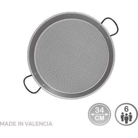 padella per paella in acciaio lucido 34 cm per 6 persone - 0134 - Vaello Campos