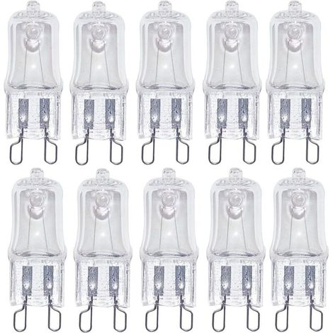 Lot de 10 ampoules halogènes G9 pour four à micro-ondes 230 V 25 W [Classe énergétique G] (1/4)