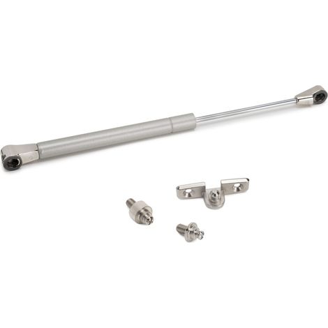 Emuca Piston de porte relevable Thin, diamètre 12mm, avec loquets, 10kg, Acier &. Plastique, Peint en nickel mat (1/5)