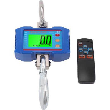 Balance de grue numérique 2000 kg/4400 lb précise avec rétroéclairage LCD commutateur d'unité à distance maintien des données réinitialisation de la tare pour usine agricole industrielle OCS-P1-G (1/5)