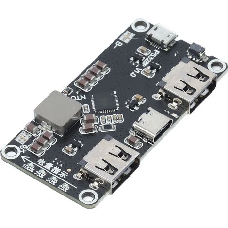Module de charge rapide batterie PCB IP5328P boost 3.7V vers 5V 9V 12V avec ports USB A et Type C entree Micro (1/5)