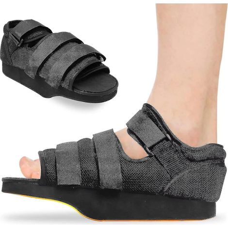 Chaussures post-opératoires pour chirurgie d'orteil cassé. botte de décharge de l'avant-pied. attelle de pied compensée post-opératoire pour hommes et femmes (taille moyenne) (1/5)