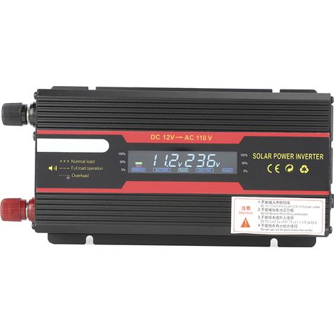 Convertisseur de tension 1000W 12V vers 110V avec écran LCD pour voiture, transformateur de puissance, inverseur de courant (1/5)