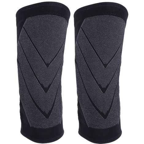 Lot de 2 genouillères de protection en nylon tricoté extensible pour sports de plein air, taille XL (homme et femme). (1/5)