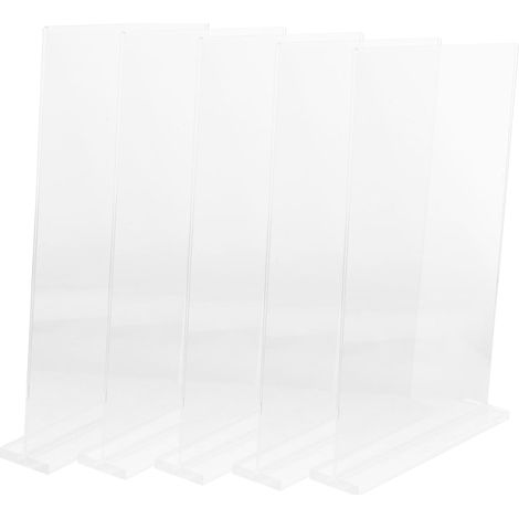 5 pièces Lot de Supports de Menu Acrylique Double Face Porte-Affiches Stable et Élégant pour Table Présentoir et Facile à Nettoyer pour Restaurants Hôtels et Bureaux (1/5)