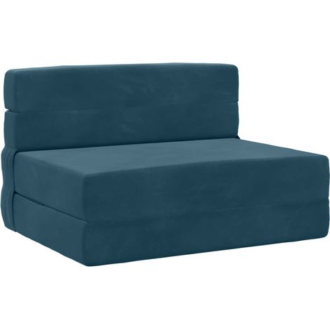 Foldable Sofa Bed Blue 70 x 72 x 60 cm Fabric vidaXL (1/5)