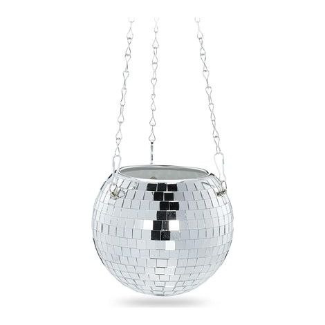 plantenpot, hangpot voor binnen, glas, H x Ø: 13 x 15 cm, hangende bloempot, zilver (1/5)