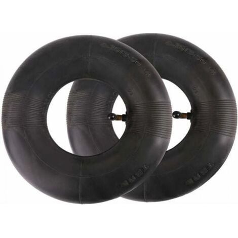 2 Chambres à Air 4.10/3.50-4 avec Tige de Valve pour Tondeuse Brouette Chariot Jardin Poussette Générateur (1/4)