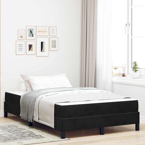 Lit boxspring avec matelas-Lit à ressorts-Sommier à ressorts de lit Noir 120 x 200 cm Velours 494668