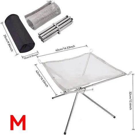 Brasero portable d'extérieur, support de feu pliable en acier inoxydable, outils de barbecue d'extérieur, réchauds de cuisson portables (1/5)