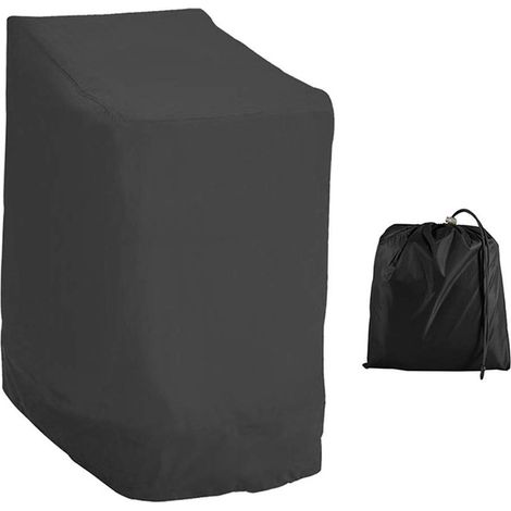 Housse Chaise Jardin en Tissu Oxford 210D Imperméable, Housse pour Fauteuil Empilables,Housse pour chaises avec accoudoirs extérieur Contre Les intempéries 114 85 65cm (Noir) (1/5)
