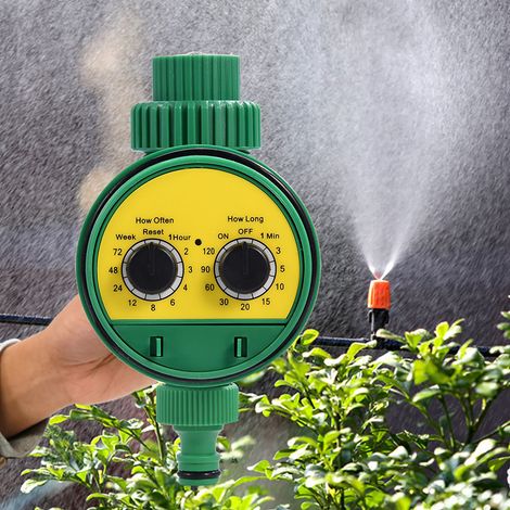 Minuteur d'arrosage automatique électronique multifonction à deux cadrans pour jardin (1/5)