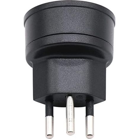 EU to Switzerland / Liechtenstein 2 Pin Adapter DE/FR/IT/ES 3 Pin Connector for France / Germany Visitor (1 Piece, Black) (1/5)
