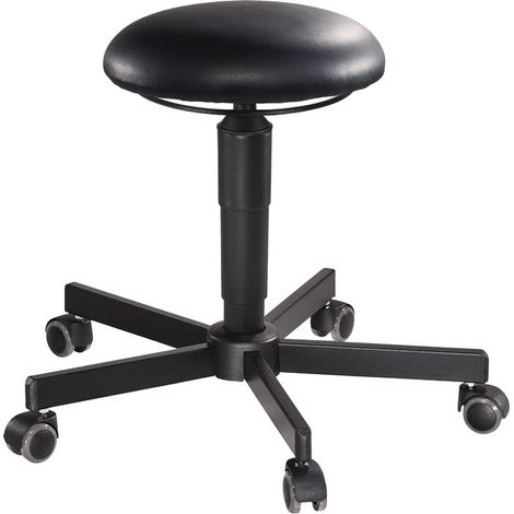 MEY Drehhocker mit RollenKunstleder schwarz Sitzhöhenverstellung 440-570 mm Hocker