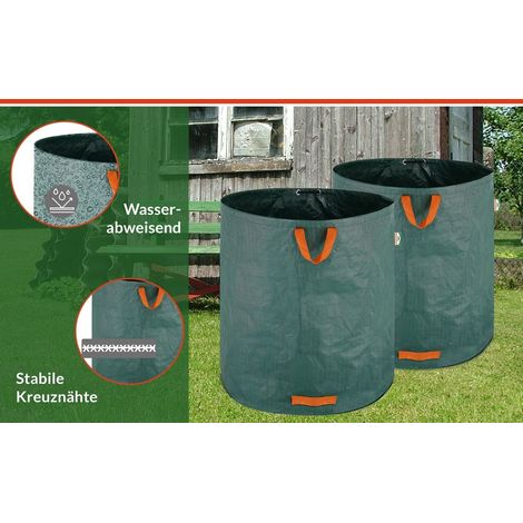 Bolsas para residuos de jardín, paquete de 2, capacidad de 500 l, asas resistentes
