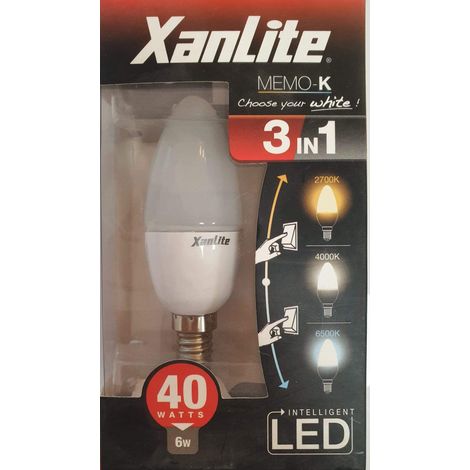 Ampoule Led Flamme Culot E14-6W Cons. (40W Eq.) Cct Température De Lumière Variable 2700K - 6000K (1/3)
