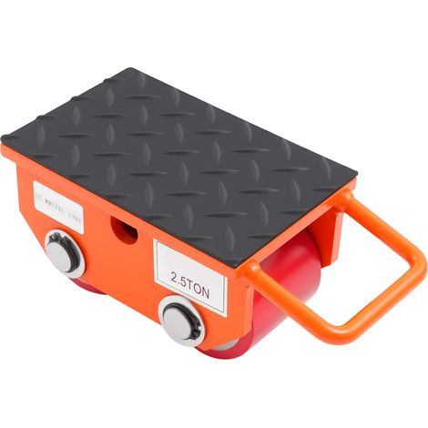 Transportador de maquinaria, capacidad de carga de 2,5 toneladas, almacenamiento compacto, color naranja. (1/2)