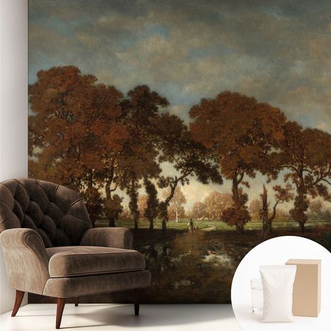 Tapete Vliestapete mit Kleber - Wanddekoration - Wandfolie - 3D Tapete Wand - Wohnungsdeko Idyllische Landschaft 250x250 cm (1/5)