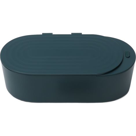 Tragbarer 47-kHz-Ultraschallreiniger für Zuhause, Reinigungsbox für Make-up-Utensilien, Brillen, Schmuck, Uhren, Grün, 100–240 V (europäischer Stecker) (1/5)
