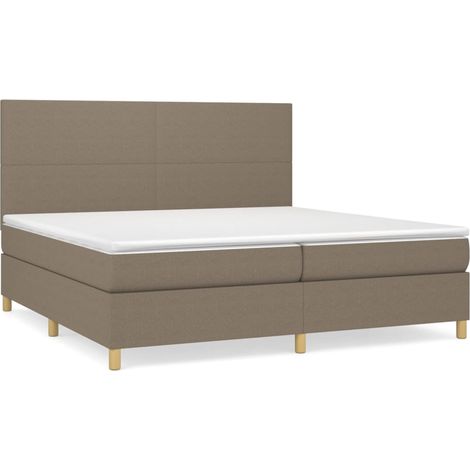 Maison Exclusive - Cama box spring con colchón tela gris taupe 20