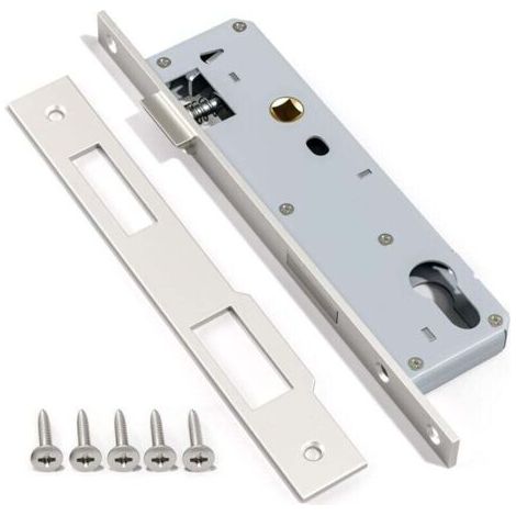1 serratura a incasso in acciaio inox 9220, con telaio in nichel satinato, adatta per porte interne ed esterne.