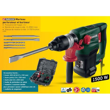 Marteau pneumatique • Perforateur et burineur • 1500W avec accessoires • PBH 1500 B2 (1/2)
