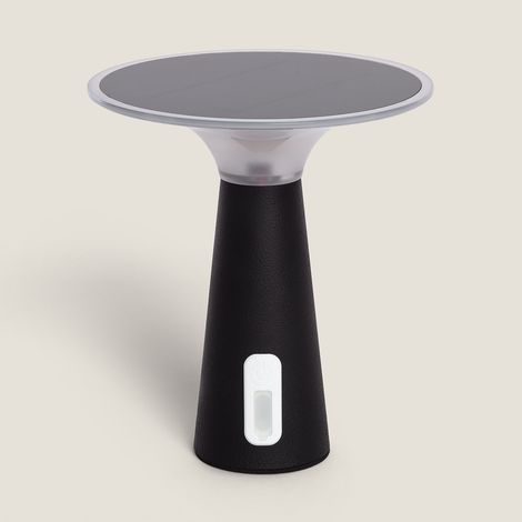 LED Solar Tischlampe Außen Tragbar mit wiederaufladbarem USB Akku Soucha Schwarz
