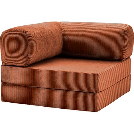 COSIMA - Fauteuil petit velours côtelé Terracotta (1/5)