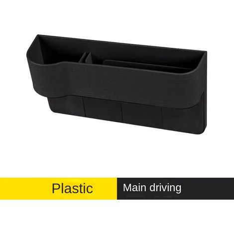 (B - Noir, conducteur principal) Organisateur latéral de siège, porte-gobelet pour voiture, en cuir, multifonctionnel, combleur d'espace entre les sièges, boîte de rangement, poche de siège, rangement (1/5)