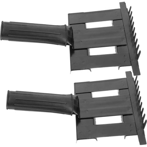 Brosse de Nettoyage pour Chevaux à Poignée Confortable, Lot de 2, Noir Caoutchouc et Métal, Retire la Boue, Usage Toilettage pour Cheval et Bétail (1/5)